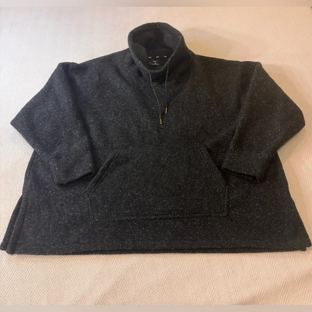 Nike Therma Fleece S Cowl Black pullover Gold embroidered Oversized. Size - LG - Picture 3 of 11